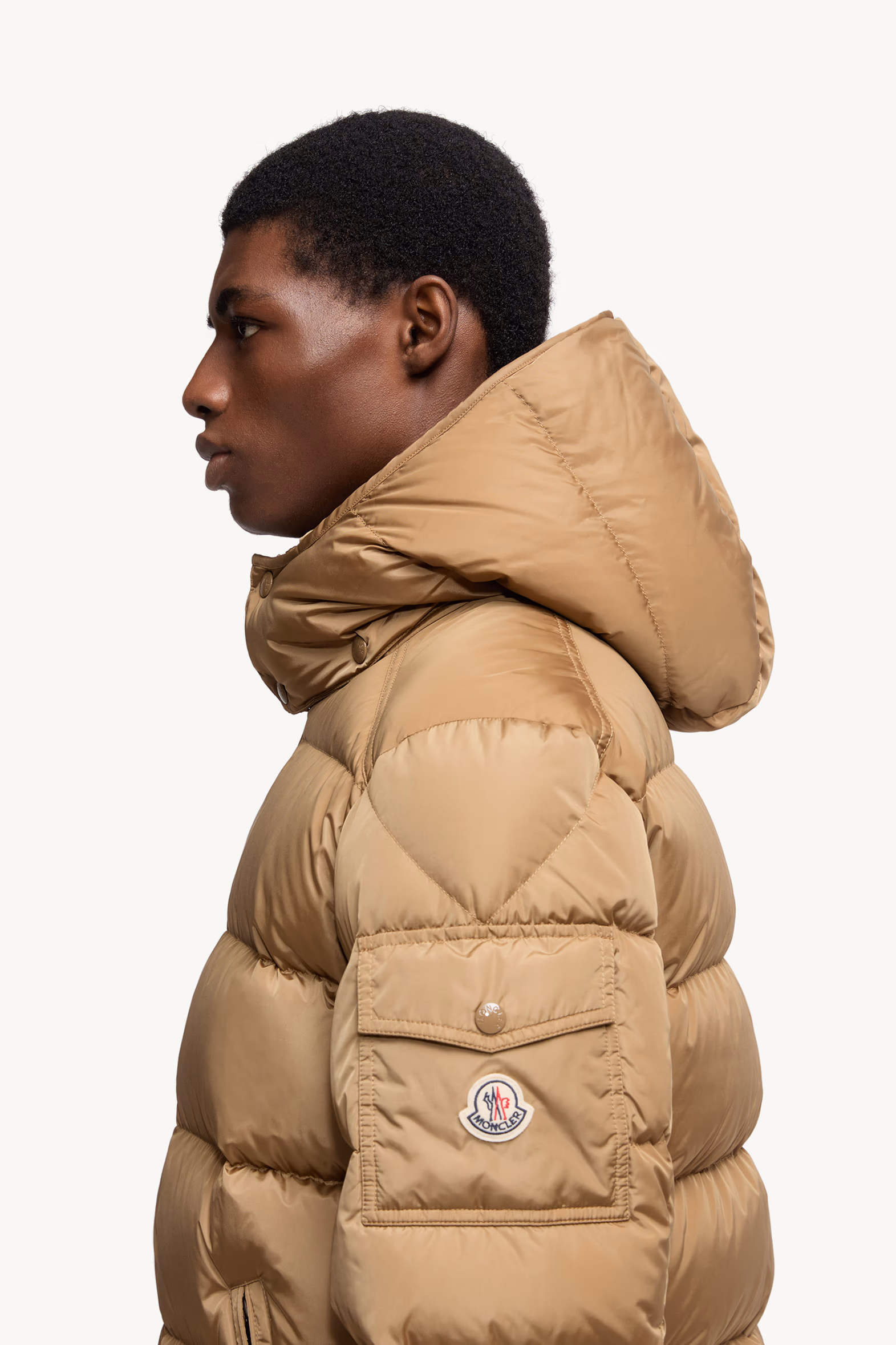 Doudoune courte à capuche Moncler Maya Hommes Beige Moncler 4